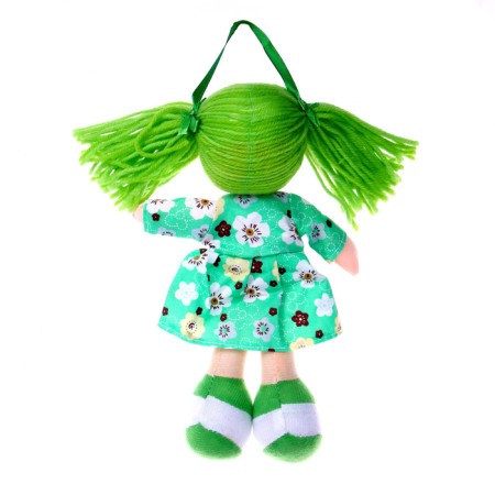Soft toy "Doll", in a chintz dress, with tails, color mix-1