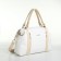 Women's bag 127, 30*10*23, 1 lightning departure, n/pocket, belt long, white+cream