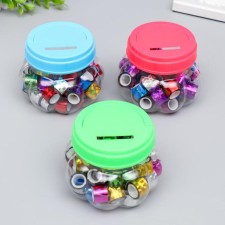 Adhesive tape plastic in the jar 