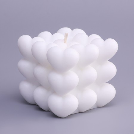 Figure candle "Babble Heart" 6 cm, white-1