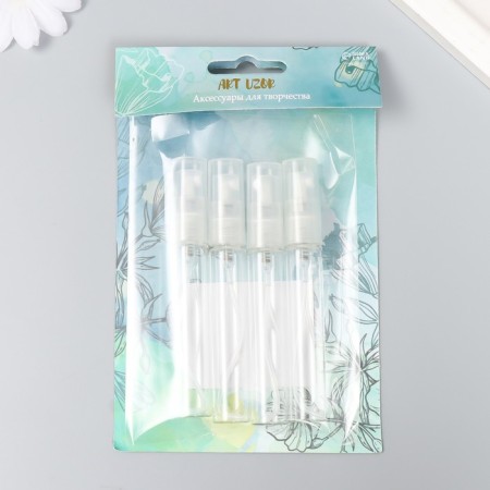 Spray bottle with a spray spray "Transparent" 8 ml set of 4 pcs 1.2x1.2x9 cm-3