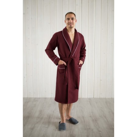 Male dressing gown, shalka+kant, size 58, brick color, waffle