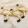 Christmas tree decoration "Flamingo" (set of 3 pcs) 11x6.5 cm, gold