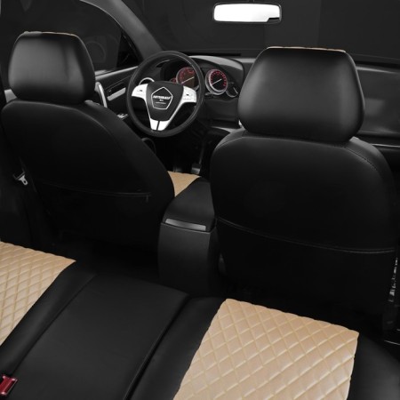 Autorekhly for Honda Civic 8 since 2006-2011, sedan, perforation, eco-leather, beige color, black-6