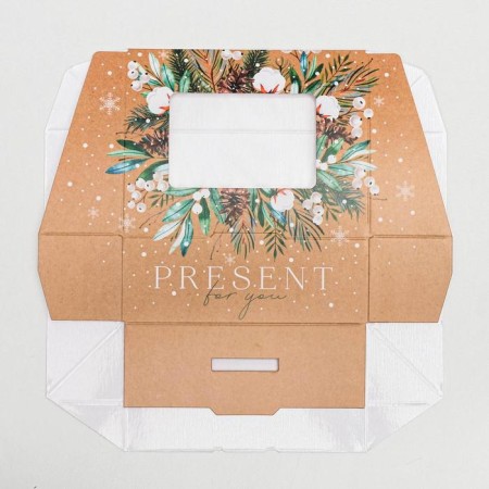Folding box "Pressent", 10 x 8 x 3.5 cm, New Year-4