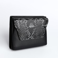 Women's wallet on a magnet, black color