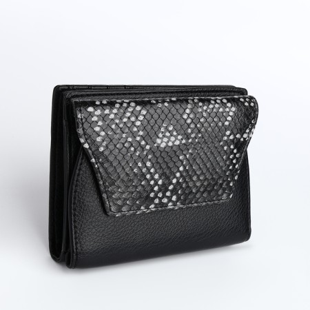 Women's wallet on a magnet, black color