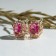 Earrings with rhinestones "Edel" Oval Open, light pink color in gold