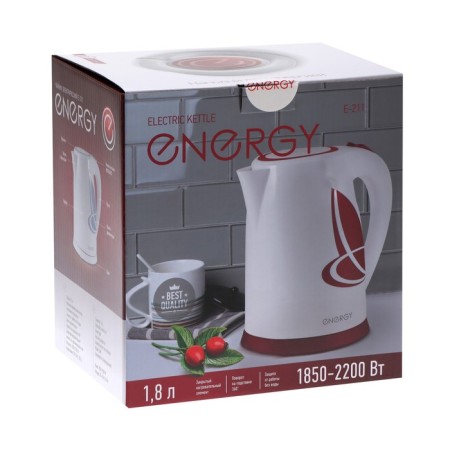 Electric kettle Energy E-211, plastic, 1.8 l, 2200 watts, white and white-6