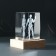 Souvenir Glass backlight "Rectangle. Sharpish person" Standing tree, USB 7x7x10