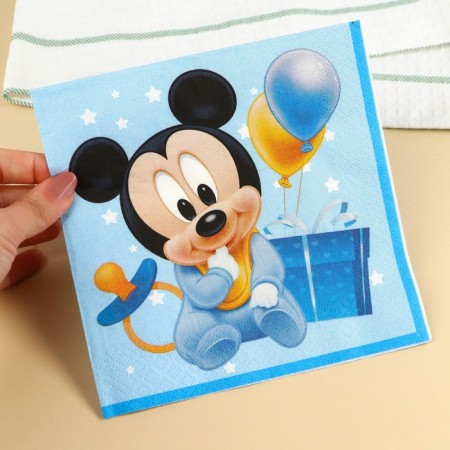 Paper napkins, 33x33 cm, 20 pieces, 3 strata, Mickey Mouse-2