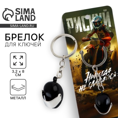 Metal keys "Never give up", 8 x 3.2 cm