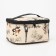 Cosmetic bag with a zipper, with a mirror, beige color