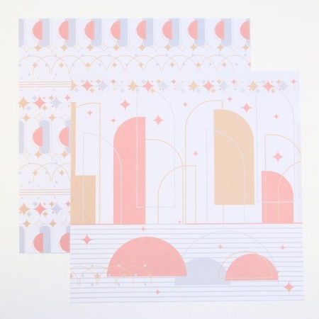 A set of paper for scrapbooking "Bright geometry", 12 sheets, 30.5 x 30.5 cm, 180 g/m²-6