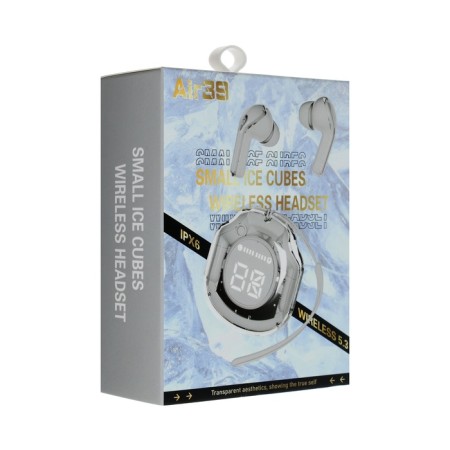 Wireless headphones Air39, TWS, inserts, BT 5.0, 45/200 mAh, display, transparent, white-8