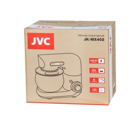 Mixer JVC JK-MX402, Planetarny, 1300W, 6 speeds, 3 nozzles, 4 l, silver color-3