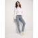 Women's jeans CONTE Elegant Straight Leg, XS size, Acid Grey color