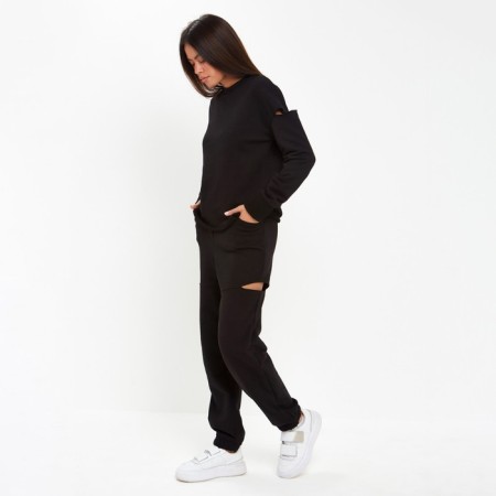 Pants (Joggers) Women's with cuts of Mist p. 44 (height 175), black-2