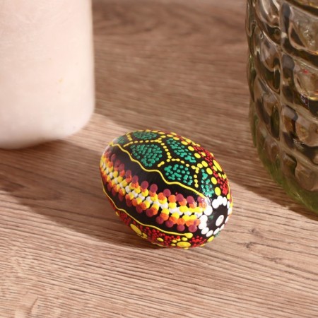 Musical instrument Marakas "Egg with a pattern - point painting" 7x5x5 cm-1
