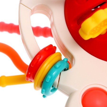 Developing toy "Octopus", with tactile rubber bands, Mix color-7