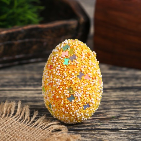 Decor Easter "Egg -sprinkling of a butterfly in the grass" set 6x7 cm-1