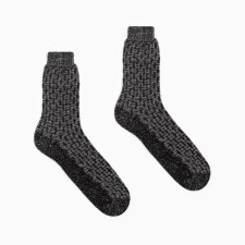 Male woolen socks, black color, size 27