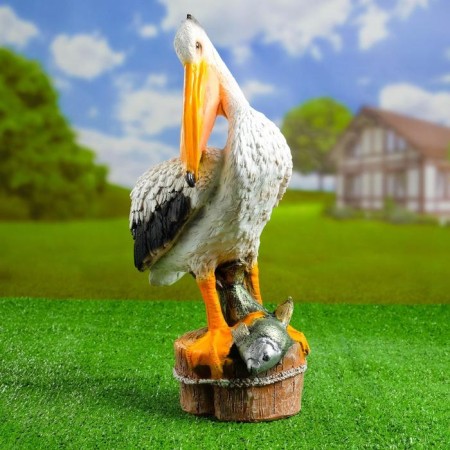 Garden figure "Pelican with fish" 26x17x44cm
