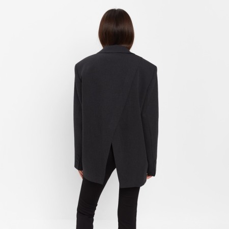 Women's jacket with a cut on the back mist size XS-S, color black-2
