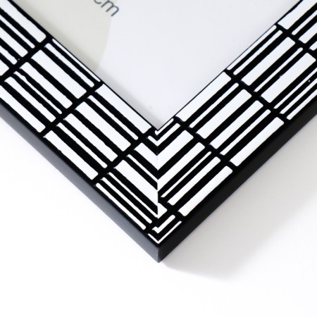 Photo frame plastic 20x25 cm "Rectangles by hand" White with black 28.5x23.5 cm-2