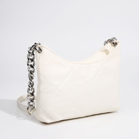 Baget bag with zipper, white color-1