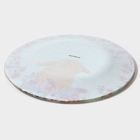 Plate Glass Dunch “Rabbit”, D = 23 cm, Blue Color-2