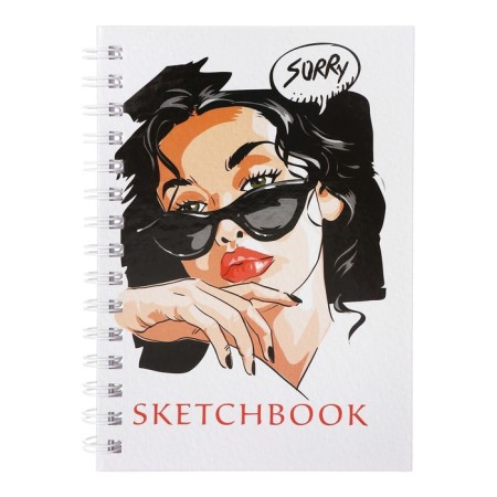 A5 sketchbook, 80 sheets on the crest along the long side "on the style", solid cover, block 100 g/m²