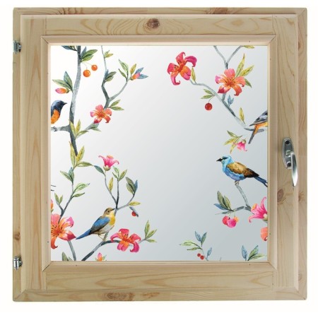 Window, 50 × 60cm, "birds", single -chamber double -glazed window