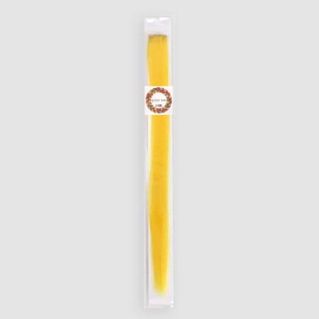 Local lock, straight hair, clock, 50 cm, 5 g, yellow color-6
