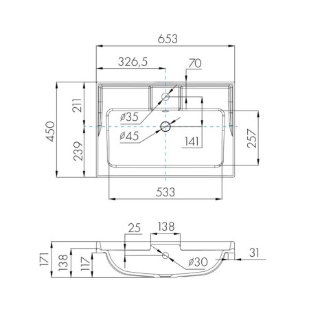 Fabia 650 sink, white color-3