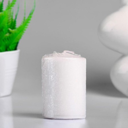 Candle - paraffin, varnished, white mother of pearl, 5.6 × 8 cm-1