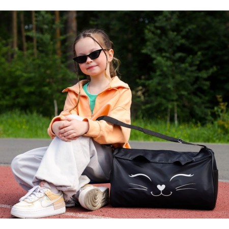 Children's sports bag for lightning girls, external pocket, black color-1
