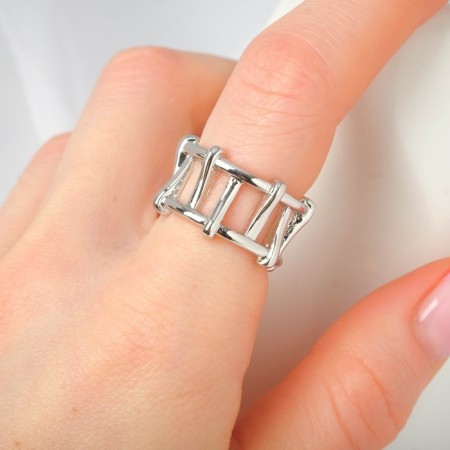 Ring "fence" rectangles, silver color, dimensionless-1
