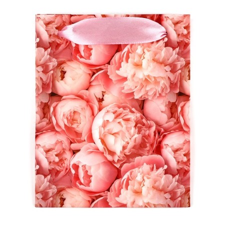 Packet laminated bilateral “peonies”, with quiet and postcard, S, 12 x 15 x 5.5-7