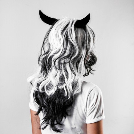 Carnival wig "horns", 2 colors, 130 g-1