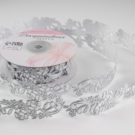 Figure tape "Branch", 26 mm, 9 ± 0.5 m, silver color