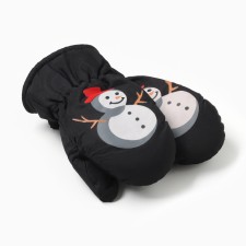 Baby mittens minku, black color, 18 cm