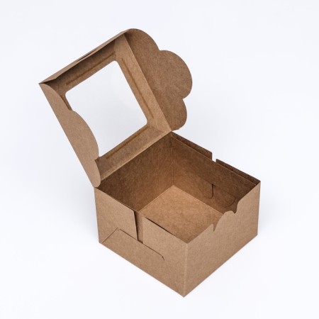 Dessert box, craft, 10 x 10 x 6.5 cm-3