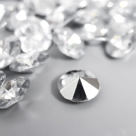 Decor for creativity plastic "Rhinestones. Transparent" set 50 pcs d = 1.2 cm-2