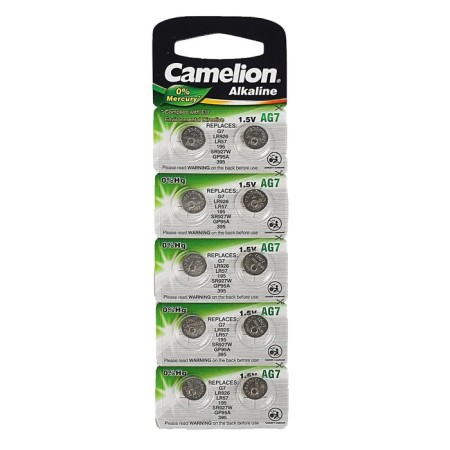 Battery Alkalin Camelion Mercury Free, AG7 (395, LR926) -10BL, 1.5V, blister, 10 pcs.