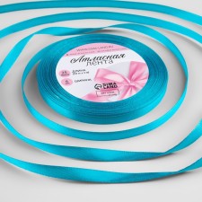 Satin ribbon, 6 mm × 23 ± 1 m, color sea wave No. 47