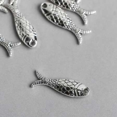 Decor Metal for creativity "Fish" silver 7815 2.4x0.6 cm