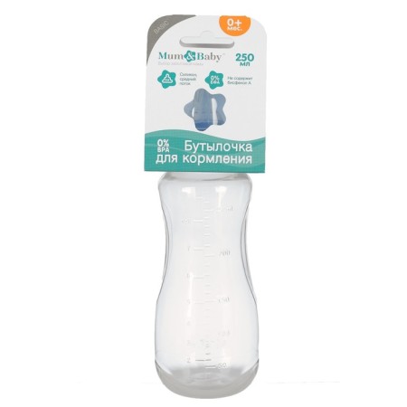 A bottle for feeding, a classic throat, fitted, 250 ml., From 3 months, Blue color-4