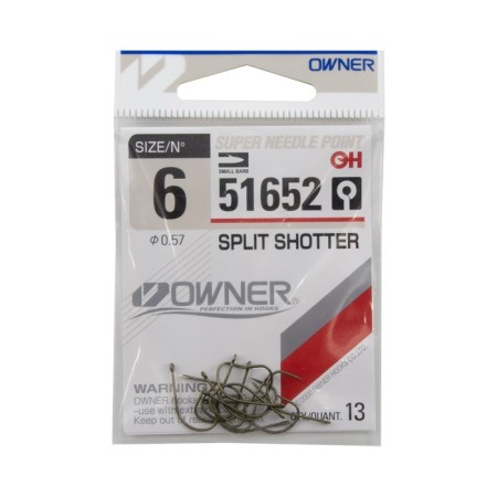 The hook Owner Split Shotter MH-11 Green No. 6. 13 pcs.-2
