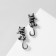 Earrings Metal "kittens" tailed, color black silver